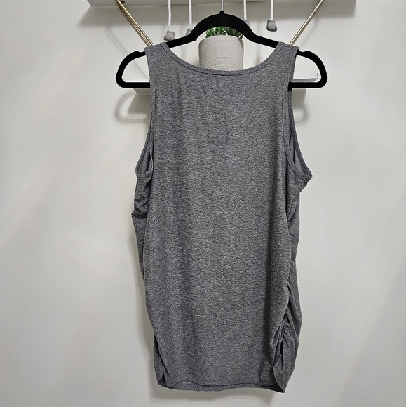 Time and Tru Gray Ruched Side Sleeveless Maternity Basic T-Shirt Tank Top Sz XL - Picture 6 of 7